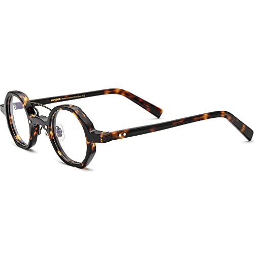 Image of HEPIDEM Acetate Glasses Frame Men,Round Optical Eyeglasses Women Vintage Retro Eyewear 9153