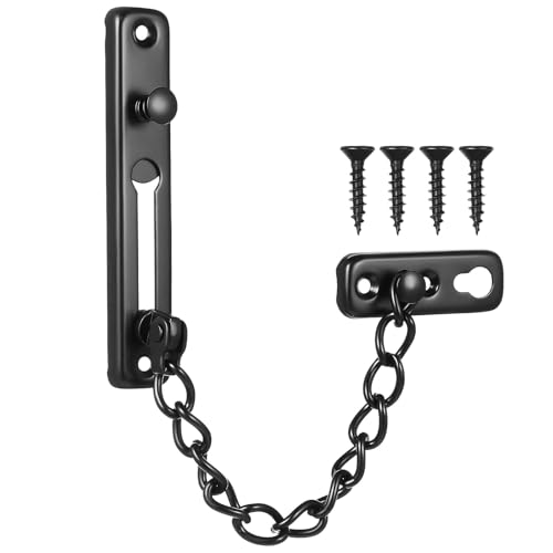 NAMOARLY ステンレス製ドアチェーンロック 後付け式 補助錠 対策 内鍵用 玄関扉対応 ネジ付き 簡単取付 おしゃれな防犯チェーン