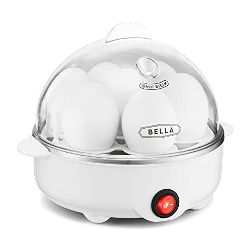 Bella Rapid Electric Egg Cooker And Poacher With Auto Shut Off For Omelet, Soft, Medium And Hard Boiled Eggs - 7 Egg Capacity Tray, Single Stack, White #TOP4