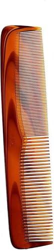 Fitto Brown 12cm Rounded Teeth Plastic Hair Comb - Pocket Travel Detangling Styling Comb for Men Women Scalp-Friendly