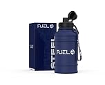 Fuel24 1.3L/2.2L Water Bottle Metal - STRONG, Drop & Leakproof BPA free 2L 1L Stainless Steel (1 Litre) - Large Gym Bottles for Men, Sports Water Bottle, Travel, Hiking Water Bottle