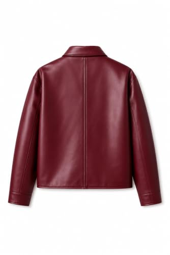 Image of YOONIKK Mens Trending Vegan Leather jacket Zip-Up with Collar