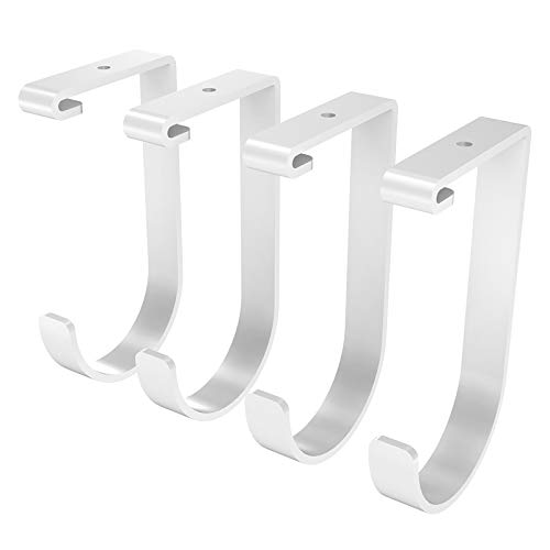 Image of FLEXIMOUNTS 4 Pack Add On Storage Flat Hook Accessory for Garage Ceiling Rack and Wall Shelving, Max Weight Capacity up to 50lbs, White
