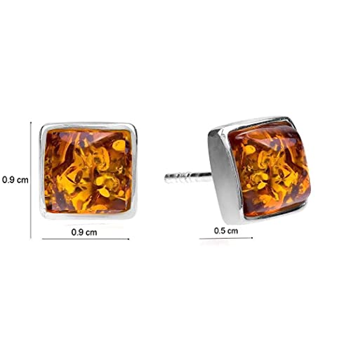 Ian and Valeri Co. Amber Sterling Silver Square Stud Earrings2
