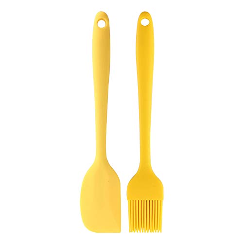 Espátula de goma antiadherente, espátula de silicona para repostería, utensilios de cocina para cocinar amarillo