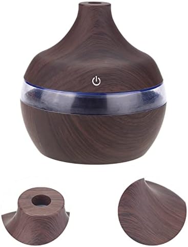 Garosa 300ml Ultrasonic Humidifier showing top, side, and bottom views.
