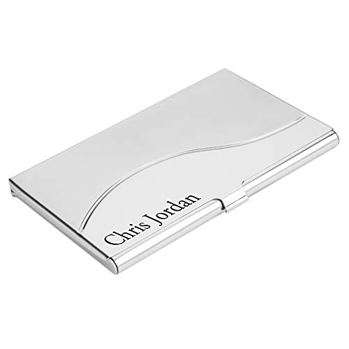 Personalized Stainless Steel Business Card Case Holder Engraved with Your Custom Text (#3)