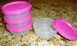 Tupperware 2oz Mini Snack Cups Midget Bowl 4pc Set New Pink