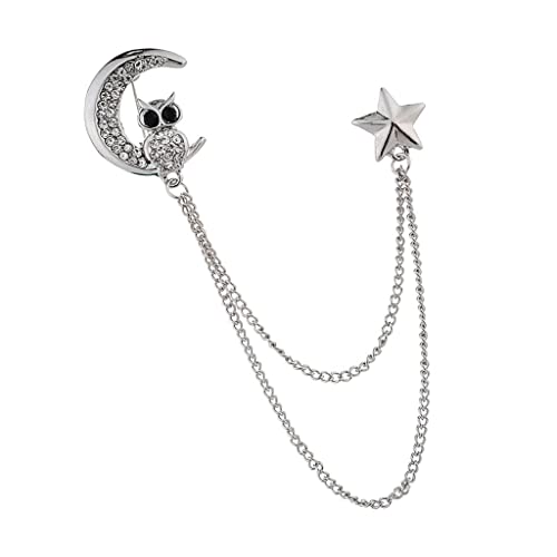 Broche para traje de joyería resistente en aleación pulida con cadena 5