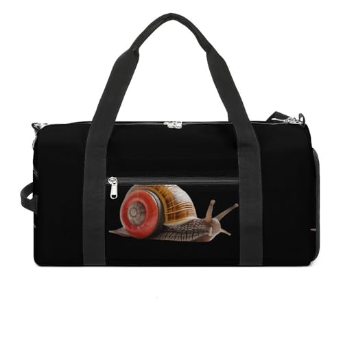 Speedy Snail Like Car Racer Funny Gym Bag Travel Tote Bag Duffel Bag with Shoe Compartment for Weekender Sports Vacation