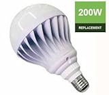 LC LED 200W LED Bulb, 30W 3200 Lumens, High Output, Medium Bay LED Light for Commercial & Residential Lighting, Daylight White (6000K). Large Size Bulb (A37), Non-Dimmable, 180 Degree