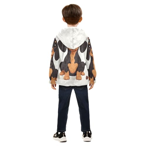 Cute Dog Girls Fleece Jacket Girls Fall Jacket Girls Zip Up Hoodie Girls Sherpa Jacket 2-10T4