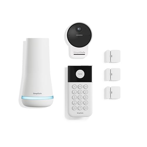 SimpliSafe 6 Piece Wireless Home Security System with Outdoor Camera - Optional 24/7 Professional Monitoring - No Contract - Compatible with Alexa and Google Assistant