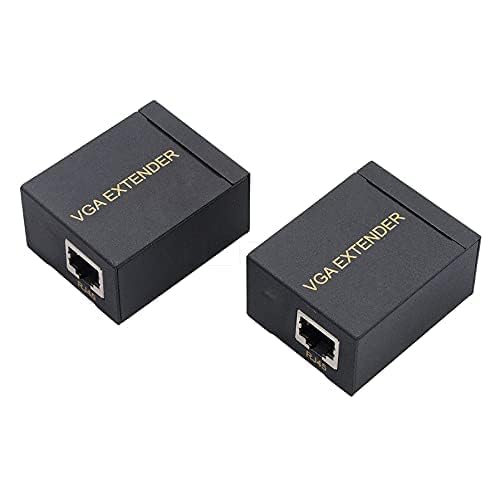 BUYFLUX One Pair 60M VGA Extender Female to LAN Cat5 Cat5e Cat6e RJ45 Ethernet Female Adapter Amplifier VGA Extender.-image-36