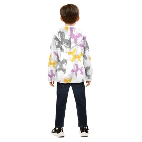 Balloon Dogs Girls Fleece Jacket Girls Fall Jacket Girls Zip Up Hoodie Girls Sherpa Jacket 2-10T4