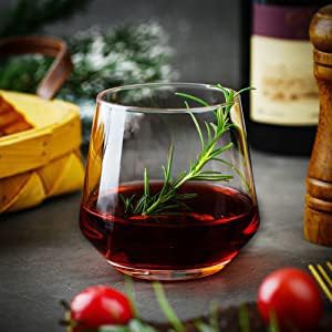 Image of Italian Premium Whiskey Glasses 370ML Old Fashioned Scotch Glass | Imported Tumblers for Bourbon Wine Cognac Cocktail | Best Whisky Lovers Set of 4 (d.panga .$., 4)