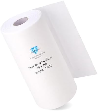 Simthread Tear Away Embroidery Stabilizer Backing - 1.8 Ounces Medium Weight 10" x 25 Yards/Roll