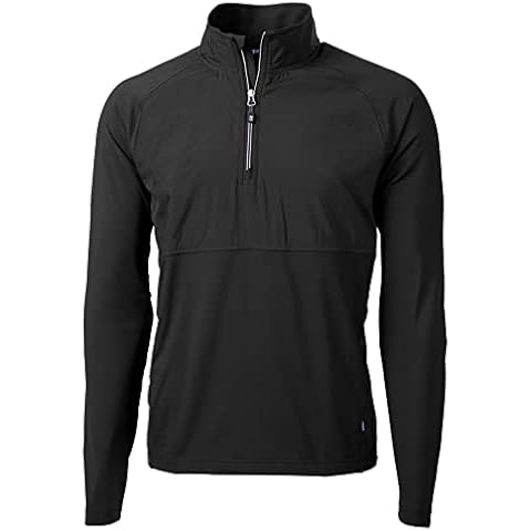Cutter & Buck Adapt Eco Knit Hybrid Recycled Mens Quarter Zip, Black, Large Cover