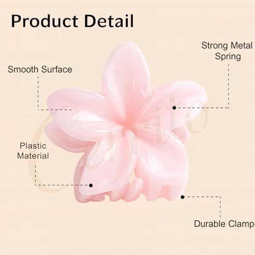 Image of Cerrito 6 Pcs Small Flower Hair Claw Clips for Women & Girls - Colorful Durable Nonslip Clamps with Strong Hold for Thick & Thin Hair, Neutral Mini Hair Accessories for Everyday Styling (Multicolor)
