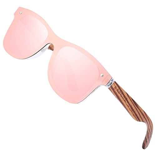 Vintage Mens Womens Wooden Sunglasses Polarized Walnut Zebra Rimless Square Luxury Sun Glasses