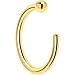 Body Candy 14k Solid Gold Nose Hoop Ring, Real Gold Hypoallergenic Nose Piercing Jewelry - Handmade in USA by Master Jeweler, 18 Gauge 5/16