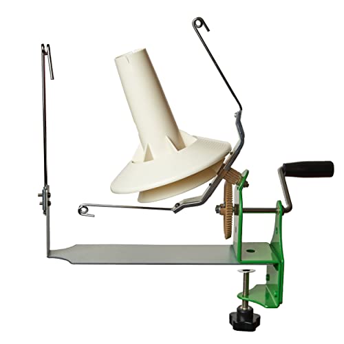 Olikraft Large Capacity Yarn Winder - Hand Operated Metal Yarn Ball Winder. Support 10 to 16 oz of Yarn Fiber Wool String (Stainless Steel)