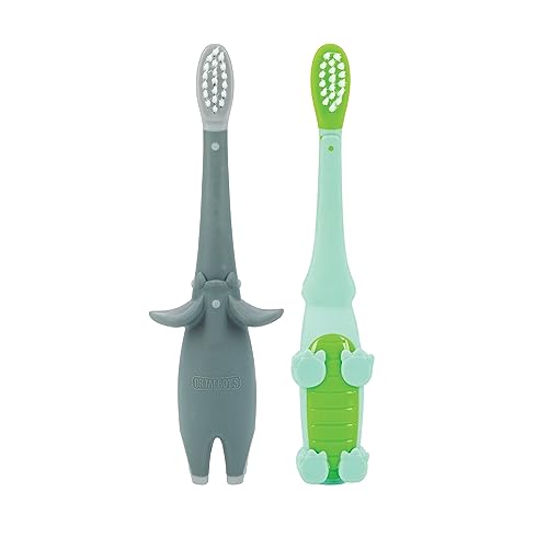 Image of Dr. Talbot's Toddler Training Toothbrush for Kids - (2-Pack) - 6+ Months - Alligator/Elephant