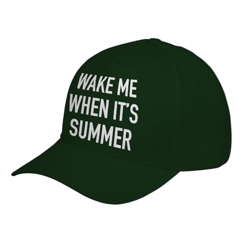 Wake me When its Summer Forest Green Adjustable Unisex Baseball Cap Hat