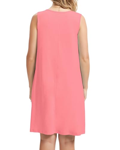 Image of CHICGAL Womens Summer Dresses Casual Loose Pleated Front Tshirt Sleeveless Tank Sundresses with Pockets 2026