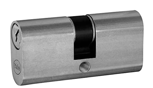 Yale Cilindro Ovalado para cerraduras YN0901002002 niquelado Satinado, 27,5/27,5 mm, 3 Llaves
