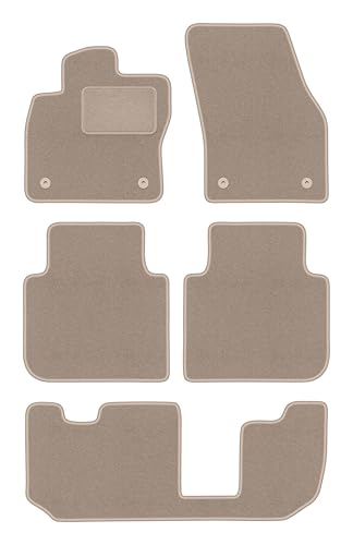 Tapis de voiture pour Volkswagen Tiguan Allspace 7 places en velours beige