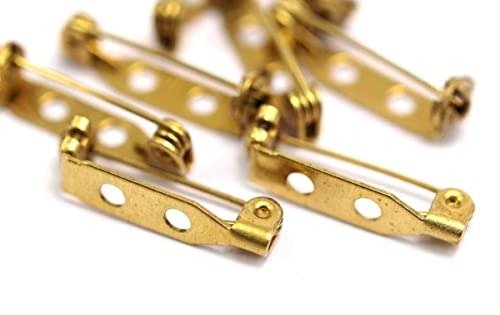 Image of jnd Brooch Clip Base Pins Safety Pins Brooch Settings Blank Base for DIY Jewelry Making Supplies Golden 25pc