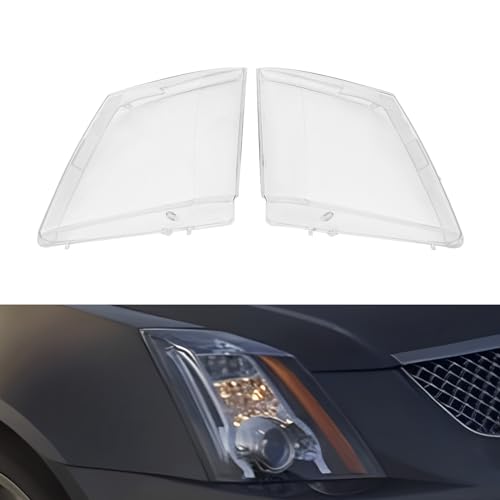 XIJIE Headlight Lens Covers Compatible with 2008 2009 2010 2011 2012 2013 Cadillac CTS Driver's Left Side and Passenger's Right Side Clear Lens LH + RH