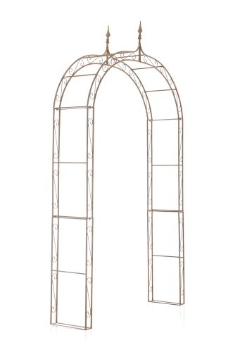 CLP Rosenbogen Lenz Aus Beschichtetem Eisen I Romantischer Rankenbogen I Rundbogen Im Landhausstil, Farbe:antik braun