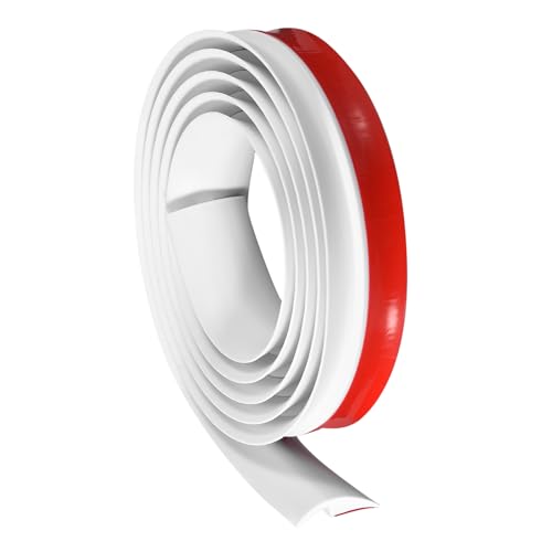 QUARKZMAN Striscia di Transizione Pavimento 6.6piedi Autoadesiva per Tappeti, Profilo di Finitura per Transizione Pavimento in Pvc da 2 Metri per Altezza Inferiore a 5mm, Bianco