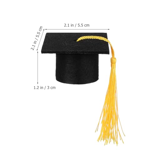 Mini gorras de graduación con borlas HEMOTON para evitar adornos caseros que se caen 3