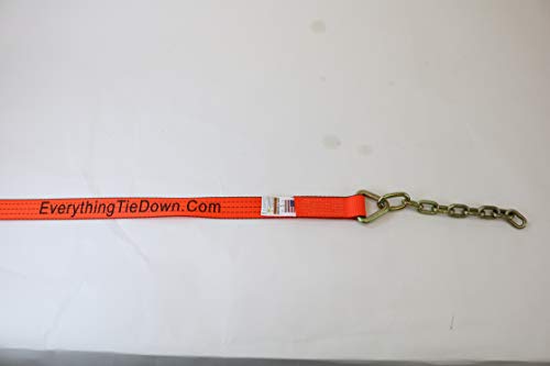 8 Point Heavy Duty Orange TECNIC 14 feet Strap Kit for Rollback/Flatbed Tie Downs with 12