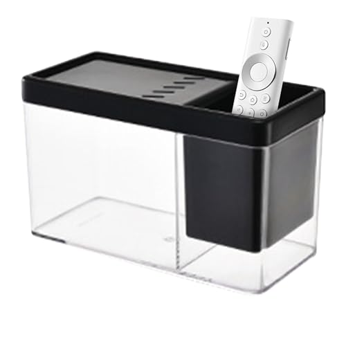 Kleines Glas-Aquarium Komplettset für Schreibtisch und Desktop - Betta und Garnelen Aquarium für Schildkröten, Reptilien mit Moos, Schwarz