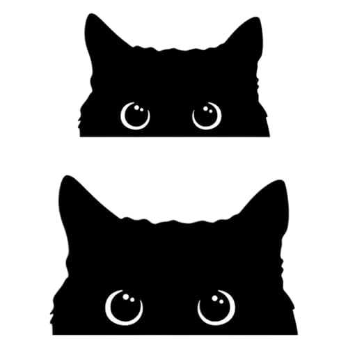 OQKAHIV Set de 2 Pegatinas de Coche de Gato Negro   Divertidas y Lindas Etiquetas Engomadas para el Exterior de Tu Auto, Decora tus Puertas y Ventanas con Estas Pegatinas de Gato,