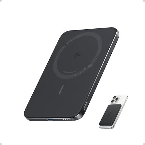 Anker Nano Batterie Externe certifiée Qi2 15W magnétique Ultra-Fine 5000 mAh, Rapide, Ergonomique et Compatible MagSafe, Uniquement pour iPhone 17 Pro Max/16/15/14