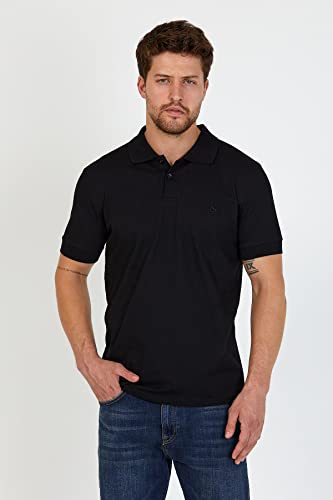 Polo noir avec logo blanc contrasté en taille L