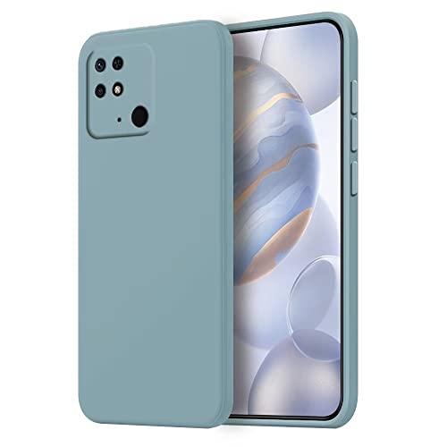 HONLEN Funda Compatible para Redmi 10C / Poco C40 Case, (6.71' Inches) Líquida TPU Silicona Cover con Anti-Rasguño, Cáscara Suave Cubierta Azul Humo
