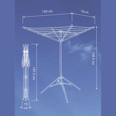 lakeland Free-Standing Outdoor Rotary Airer 158.5cm – Place-Anywhere Clothes Airer 19m Drying Space - Image 7