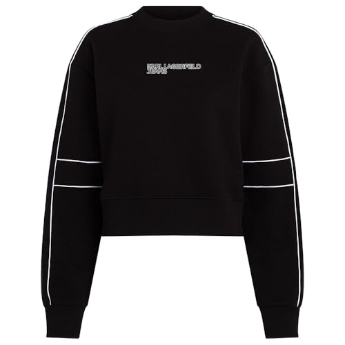 Karl Lagerfeld Jeans, Mujeres, Sudadera Con Ribetes Y Corte...