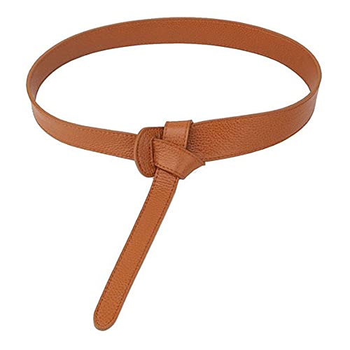 Women Genuine Leather Wrap Around Self Tie Obi Cinch Waist Band Boho Belt