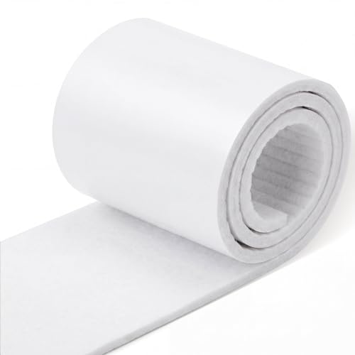 Jecery Adhesive Felt Roll, 1/4" X 6" X 1.25 Yard, White