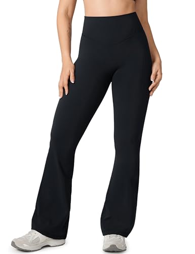 Hugcurve No Front Seam High Waisted Flare Leggings for Women Bootcut Yoga Pants Buttery Soft - 29.5''/31.5''/33.5''
