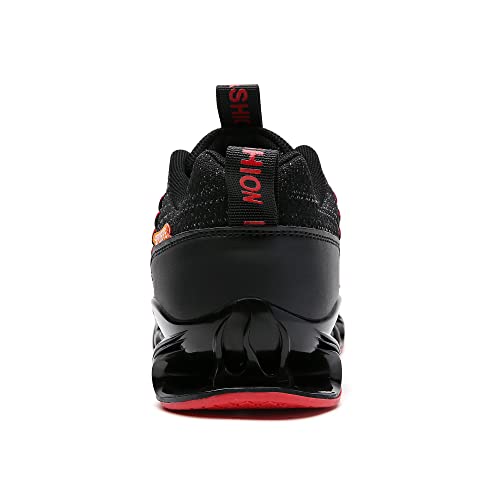 wanhee Tênis de corrida esportivo esportivo masculino, A050 Preto Vermelho, 12