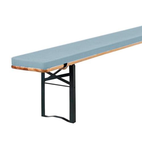 Washable Beer Bench Cushion Removable Padded Seat Pad in Linen Fabric with Zipper Sky Blue 150x23x3cm Perfect for Beer Tables & Party Tents