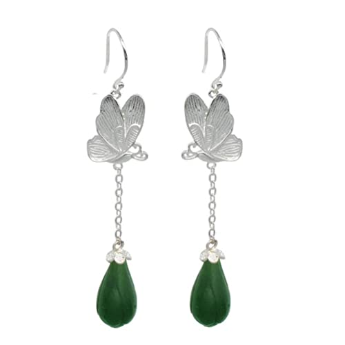 Boucles d'oreilles Jasper d'art ethnique en argent S925 cadeau idéal femme
